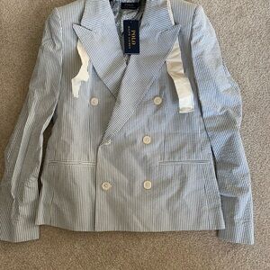 Polo Ralph Lauren double-breasted blazer Blue Striped Women’s Size 2 NWT